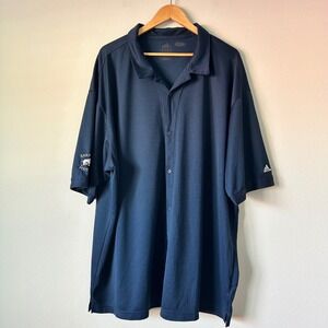 Adidas Arkansas Mens 2XL Razorbacks Football Shirt Navy Blue Climalite Button Up